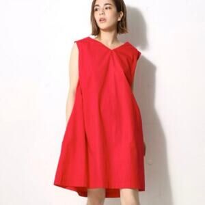 Azul by Moussy Red Typewriter A-Line Sleeveless Flowy Boho Dress - M